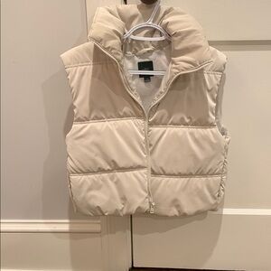 wild fable Cream Zip-Up Puffer Vest